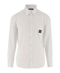 Dolce & Gabbana Cotton Poplin Shirt With Logo