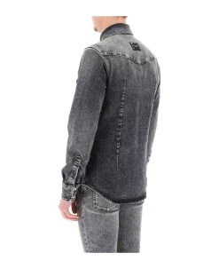 Dolce & Gabbana Western Shirt In Stretch Denim 6 Dolce & Gabbana Western Shirt In Stretch Denim -Stylish Men-Dolce & Gabbana 6f43302bfae6e018ddaa691cfdcb6fba