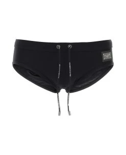 Dolce & Gabbana Black Stretch Nylon Swimming Brief