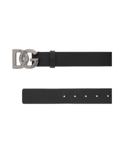 Dolce & Gabbana Lux Leather Belt With Crossed Dg Logo -Stylish Men-Dolce & Gabbana 7560454ea432058460f5a915d0ed80ab
