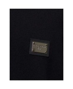 Dolce & Gabbana Black Sweater With Logo Plaque In Wool And Cashmere Man -Stylish Men-Dolce & Gabbana 76b8a388c3f73252a2a552d9446d1ab9