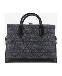 Dolce & Gabbana Coated Jacquard Briefcase -Stylish Men-Dolce & Gabbana 782ac80f5842f94df175b64883cd0d95