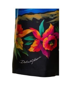 Dolce & Gabbana Multicolor Bermuda Shorts With All-over Hawaiian Print And Drawstrig In Silk Man -Stylish Men-Dolce & Gabbana 7fd85e84a56609554ecbadff7dbc9f2e