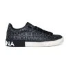 Dolce & Gabbana Black Leather Portofino Sneakers