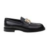 Dolce & Gabbana Leather Moccasin With Logo Plate