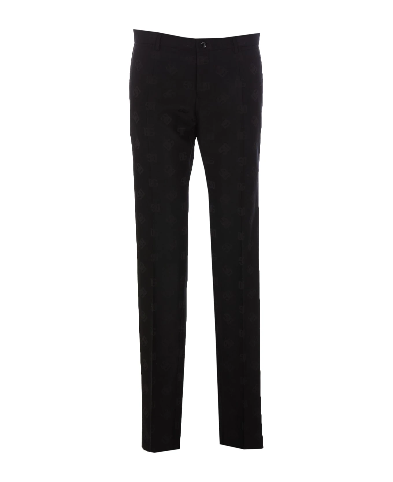 Dolce & Gabbana Dg Logo Jacquard Stretch Wool Pants 1 Dolce & Gabbana Dg Logo Jacquard Stretch Wool Pants