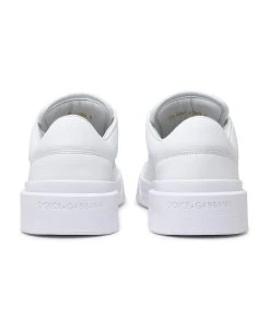 Dolce & Gabbana White Leather New Roma Sneakers -Stylish Men-Dolce & Gabbana 83fc429a6468ddaea1dec81baa64b907