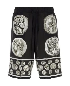 Dolce & Gabbana Black Crepe Bermuda Shorts