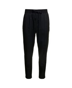 Dolce & Gabbana Black Jogger Pants Witrh Drawstring In Jersey Lined Nylon Man