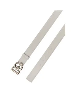 Dolce & Gabbana White Belt With Dg Logo Buckle In Smooth Leather Man -Stylish Men-Dolce & Gabbana 8d46f61b86f7226565c14431beb69474