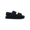 Dolce & Gabbana Black Sandals With Logo Plaque And Hook-and-loop Fastening In Terrycloth Man