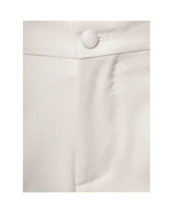 Dolce & Gabbana White Slim Pants With Covered Button In Wool And Silk Blend Man -Stylish Men-Dolce & Gabbana 937a4aa85ba461da1d3dc680ef93e78e