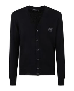 Dolce & Gabbana Logo Plaque Ribbed Cardigan