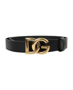 Dolce & Gabbana Gold Buckle Black Belt