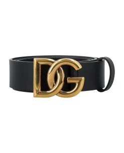 Dolce & Gabbana Leather Belt With Dg Logo