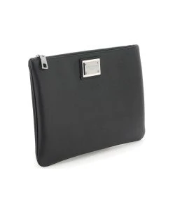 Dolce & Gabbana Leather & Nylon Pouch -Stylish Men-Dolce & Gabbana a6e3bd570f0aa93d26514344db1d88f7
