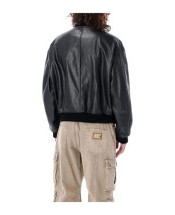 Dolce & Gabbana Bomber Leather Jacket -Stylish Men-Dolce & Gabbana a7845c205a2d2820f525090bead4d540