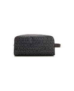 Dolce & Gabbana Toiletry Bag With All-over Logo -Stylish Men-Dolce & Gabbana ab689d45d10477bde6086689e8770ac3