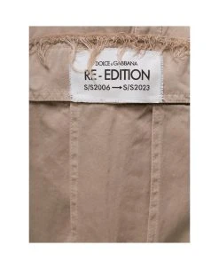 Dolce & Gabbana Beige Cargo Pants With Multi-pockets And Re-edition Patch In Cotton Man -Stylish Men-Dolce & Gabbana abbc9b8d2def4ea5c80c7c5b6d5e1ca4
