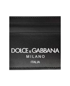 Dolce & Gabbana Black Card-holder With Contasting Logo Print In Leather Man -Stylish Men-Dolce & Gabbana b17f05f52edd96e1009a8f1840060892