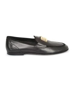Dolce & Gabbana Black Logo Loafers