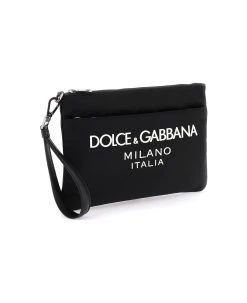 Dolce & Gabbana Nylon Pouch With Rubberized Logo -Stylish Men-Dolce & Gabbana be9d839eed26af38da1b15a349914ea4