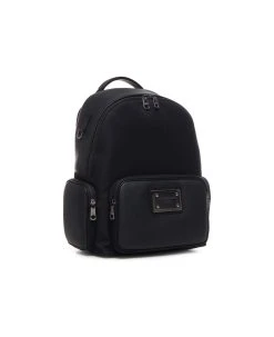 Dolce & Gabbana Backpack In Grained Calfskin And Nylon -Stylish Men-Dolce & Gabbana c2b84ad25de14be8cf3727c8dcb83fa7