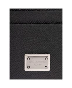 Dolce & Gabbana Black Card-holder With Logo Plaque In Dauphine Leather Man -Stylish Men-Dolce & Gabbana c2f509eb0210812c187417a5f73bcf81