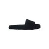 Dolce & Gabbana Black Slide Sandal With Logo Plaque In Terrycloth Man