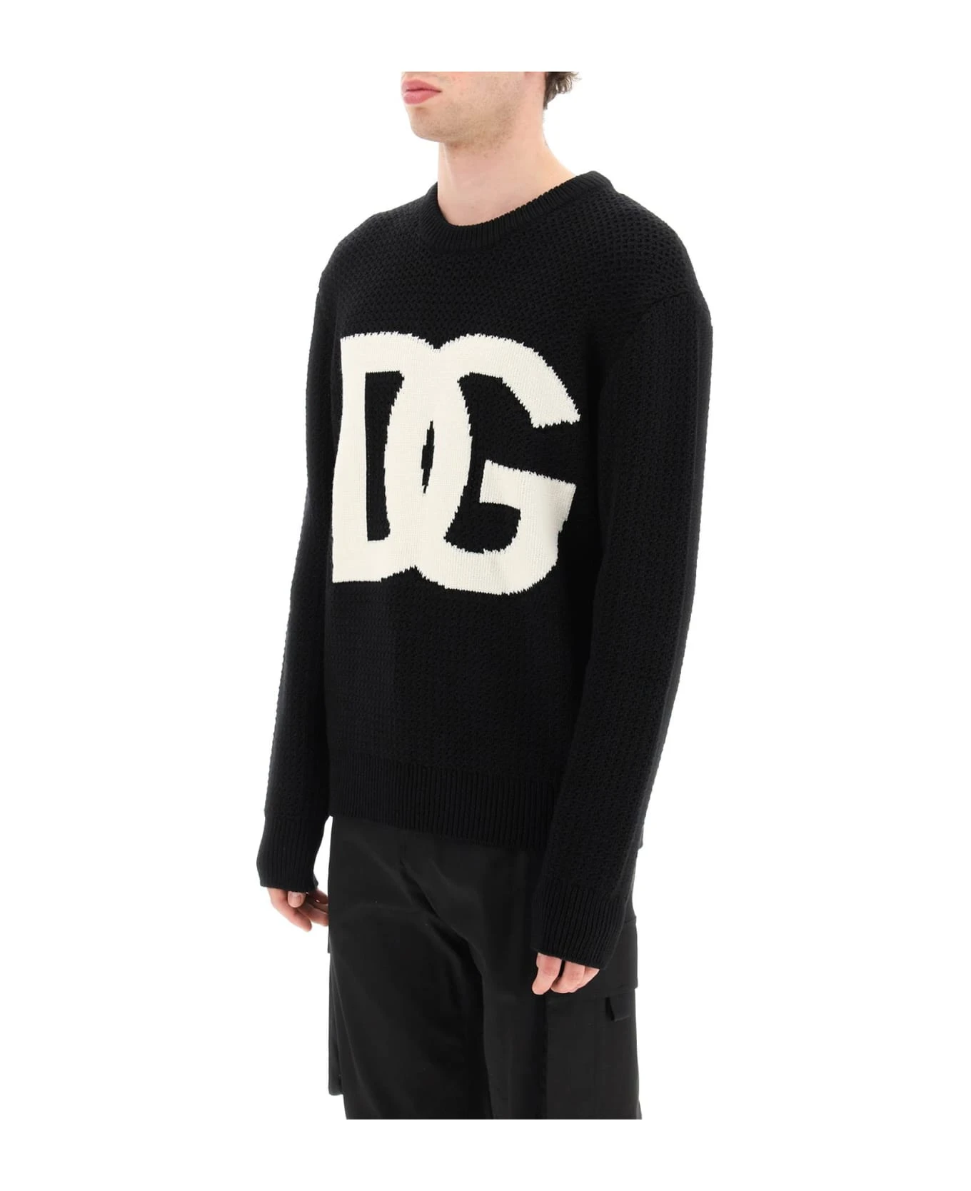Dolce & Gabbana Crewneck Pullover With Jacquard Logo 4 Dolce & Gabbana Crewneck Pullover With Jacquard Logo - Image 4
