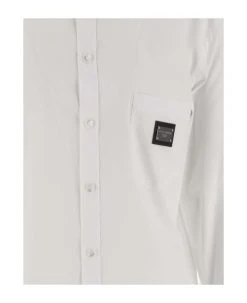 Dolce & Gabbana Cotton Poplin Shirt With Logo -Stylish Men-Dolce & Gabbana c77726b1657c025405065cdbba4c70b3