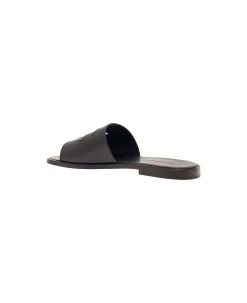 Dolce & Gabbana Black Sandals With Dg Logo Cut-out In Leather Man -Stylish Men-Dolce & Gabbana d11960f6b9f3d48e5d7ecf9553e8551f