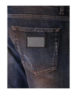 Dolce & Gabbana Slim Jeans With Sandblasted Effect -Stylish Men-Dolce & Gabbana d65a08b32f095ad0d6cae91c503f7c0b