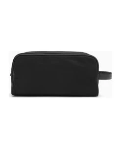 Dolce & Gabbana Black Nylon Beauty Case With Silver Logo Plaque -Stylish Men-Dolce & Gabbana d6c286836a4605e2b56e942368a02bea