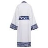 White Kimono Bathrobe With Blu Mediterraneo Trim In Cotton Dolce & Gabbana