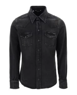 Dolce & Gabbana Distressed Denim Western Shirt
