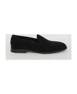 Dolce & Gabbana Velvet Logoed Loafers