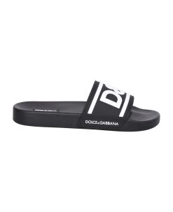 Dolce & Gabbana Logo Print Beach Sliders
