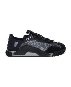 Dolce & Gabbana Black Leather Blend Sneakers