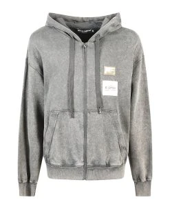 Dolce & Gabbana Logo Patch Zip Hoodie