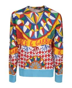 Dolce & Gabbana Cart Print Multicolor Jumper