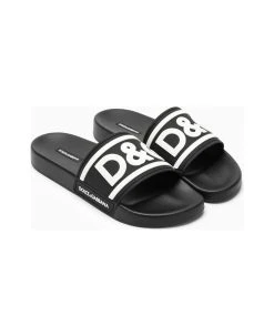 Dolce & Gabbana Black Rubber Slide