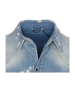 Dolce & Gabbana Bleached Denim Shirt -Stylish Men-Dolce & Gabbana ea59f51e4e91dfec6dc26a1ab82757d1