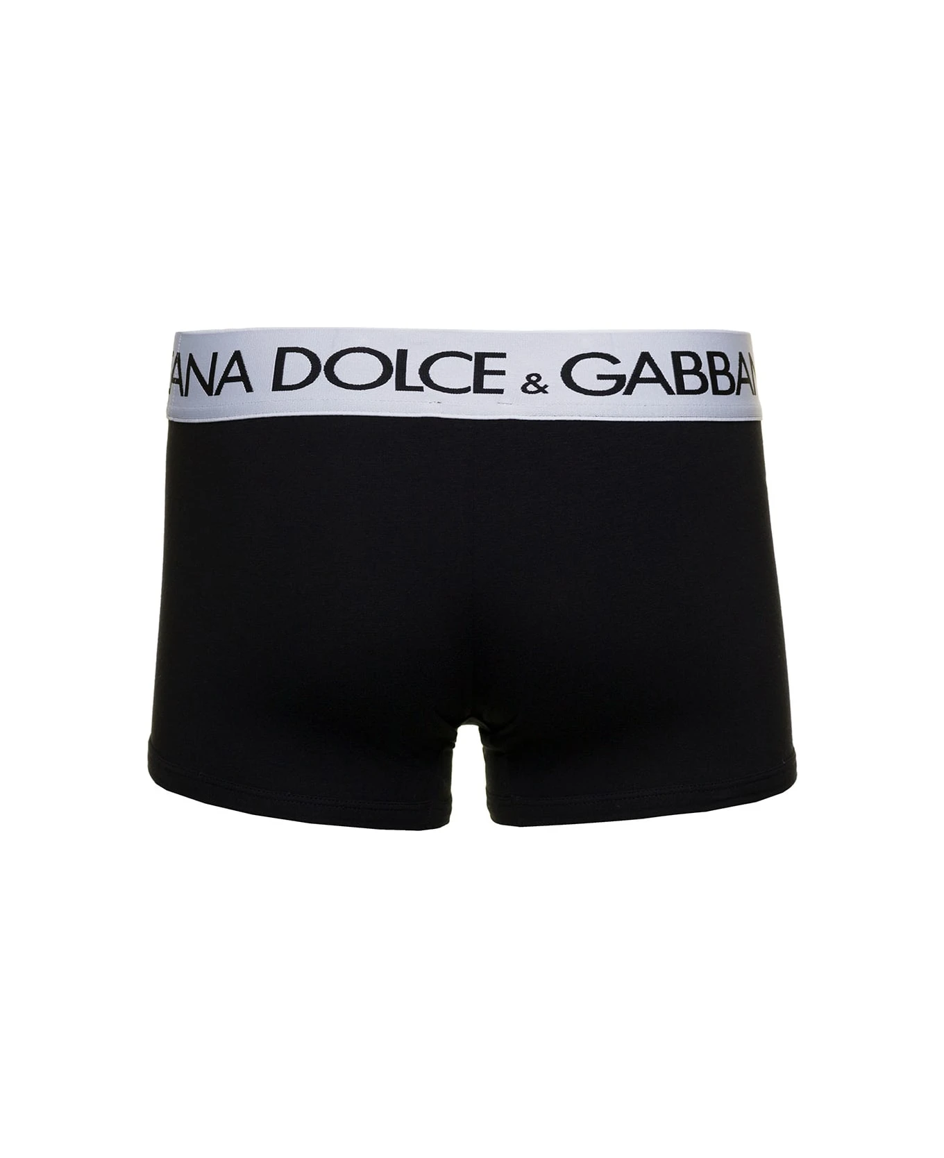 Dolce & Gabbana Black Boxer Briefs With Branded Waistband In Stretch Cotton Man 2 Dolce & Gabbana Black Boxer Briefs With Branded Waistband In Stretch Cotton Man - Image 2