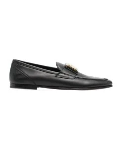 Dolce & Gabbana Leather Logo Loafers
