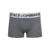 Dolce & Gabbana Grey Boxer Briefs With Branded Waistband In Stretch Cotton Man