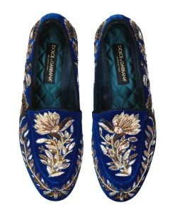 Dolce & Gabbana Embelished Velvet Loafers -Stylish Men-Dolce & Gabbana f371598c5c3f9852cd8a5cbe24f64da6
