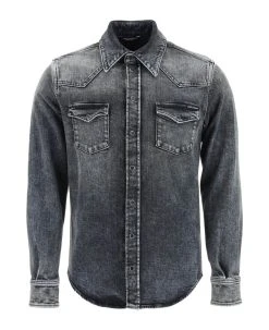 Dolce & Gabbana Western Shirt In Stretch Denim