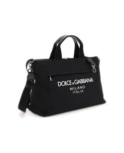 Dolce & Gabbana Logo Printed Zipped Travel Bag -Stylish Men-Dolce & Gabbana f487cb97eaccade3c68b54b73c6a7475
