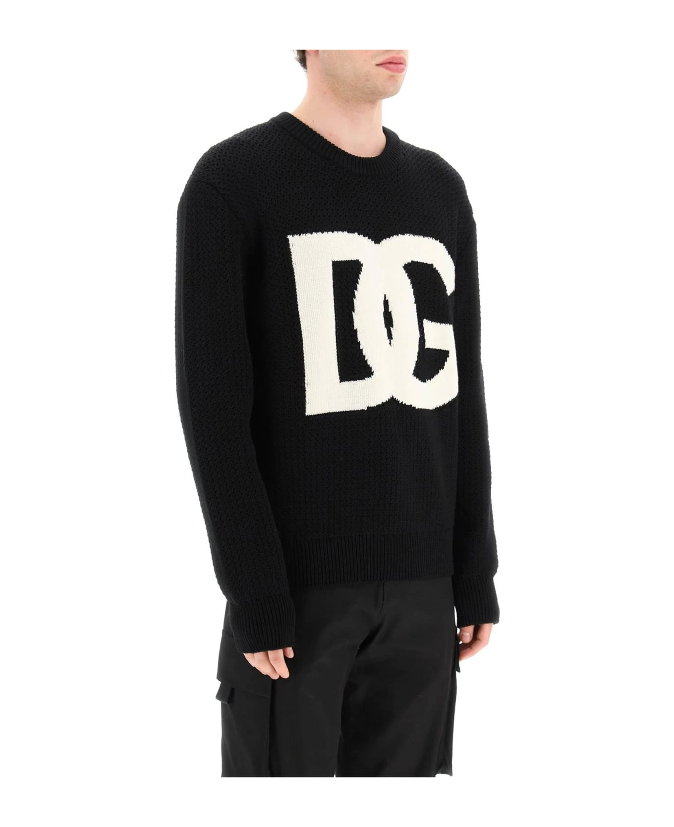 Dolce & Gabbana Crewneck Pullover With Jacquard Logo 2 Dolce & Gabbana Crewneck Pullover With Jacquard Logo - Image 2